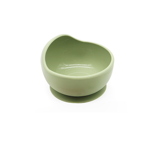  Silicone Suction Baby Bowl - Solid Color - Olive