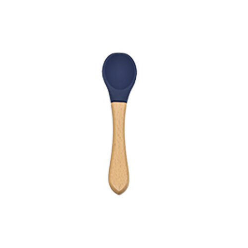 Silicone spoon with wooden handle