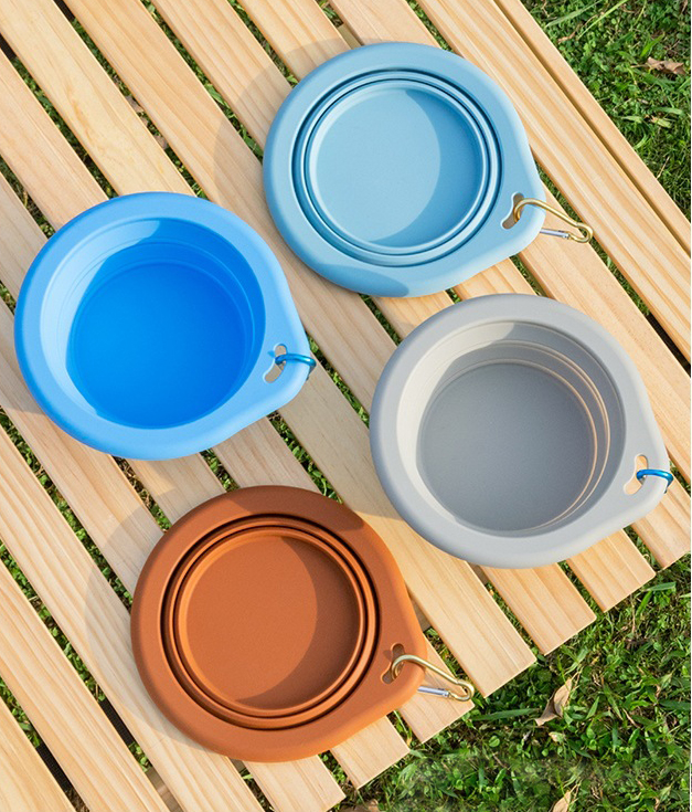Custom Logo Portable Silicone Pet Bowls 