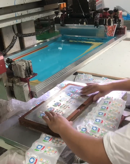 What are the steps the silicone keypad of screen printing process?