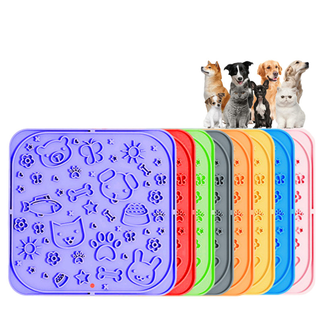 Square Cartoon Pet Silicone Licking Mat