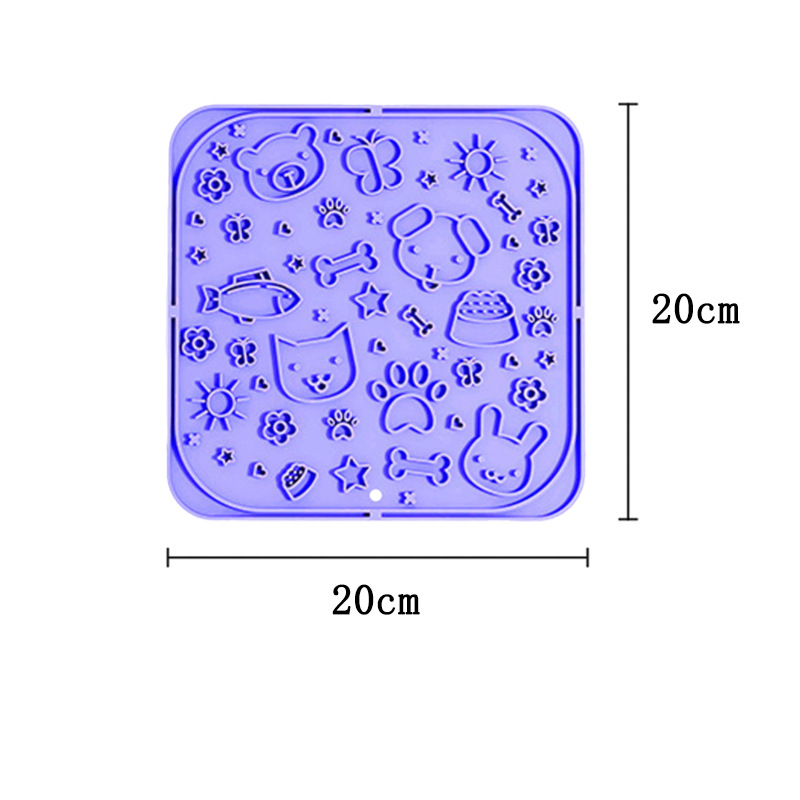 Square Cartoon Pet Silicone Licking Mat