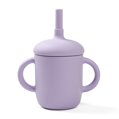 2 in 1 Silicone Baby Sippy Cup Or Training Cup with Silicone Lid Silicone Straw And Replacement Straw