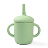 2 in 1 Silicone Baby Sippy Cup Or Training Cup with Silicone Lid Silicone Straw And Replacement Straw