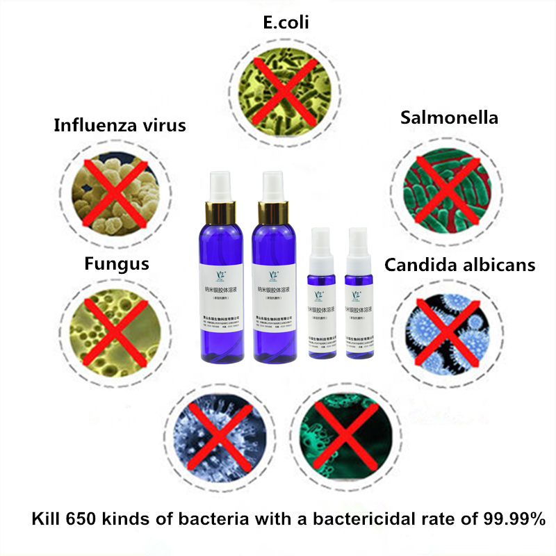 99.99% Sterilization 30ppm Colloidal Nano Silver Antibacterial Spray Applied To Burn Wound Care Treatment